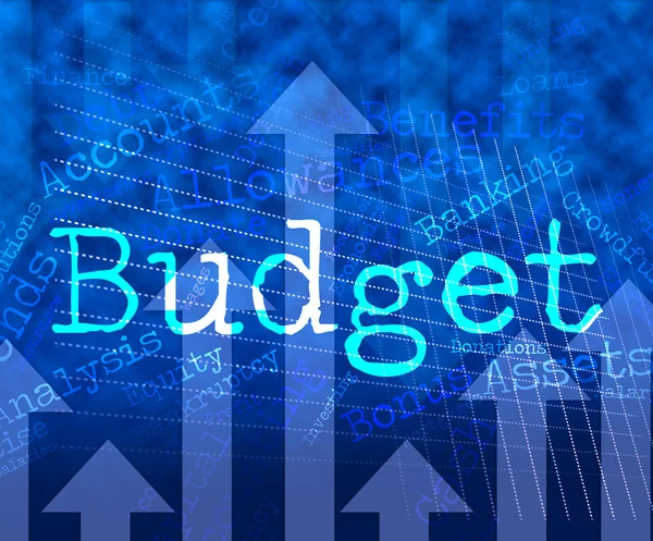 Budget ord betyder redovisning budgetering och utgifter — Stockfoto