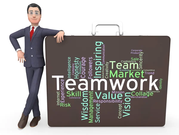 Palabras de trabajo en equipo significa Unidad y Unidad de Equipos — Foto de Stock