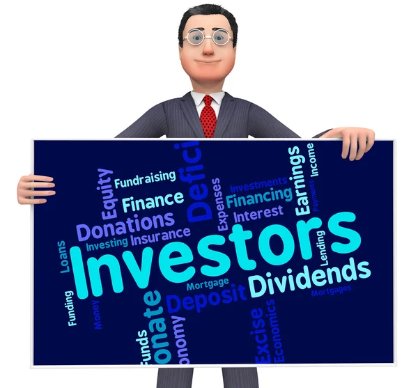 Investerare ordet betyder avkastningen på investeringar och tillväxt — Stockfoto
