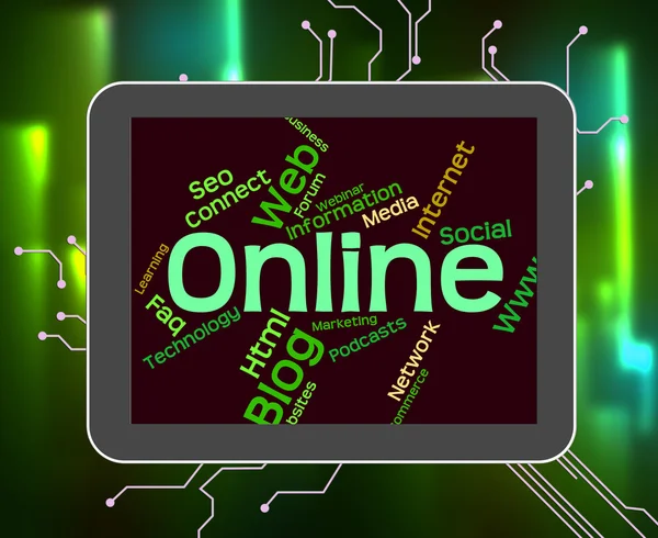 Online Word Means World Wide Web And Internet — Stock Photo, Image