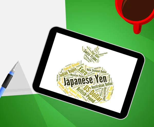 Japanischer Yen zeigt Devisen und Banknoten — Stockfoto