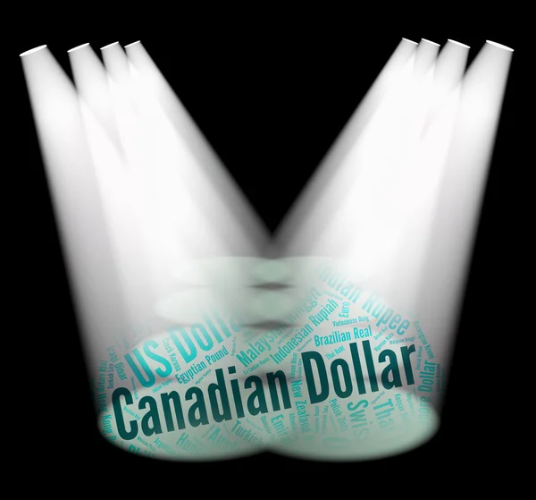 Dolar canadiense muestra dólares y divisas de Canadá — Foto de Stock