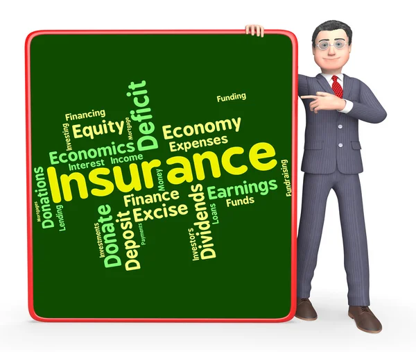 Insurance ord representerar finansiella ord och avtal — Stockfoto