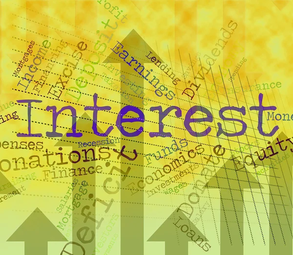 Intresse Word visar avkastning ränta och besparingar — Stockfoto