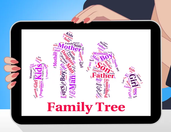 Family Tree Shows Blood Relative And Children — Stock Photo, Image