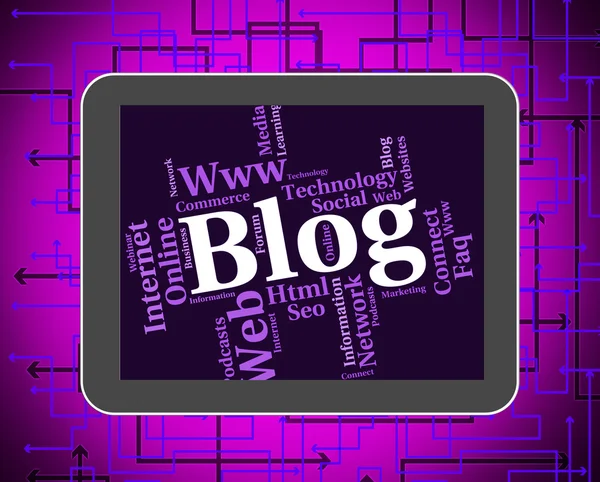 Blog Word Web günlüğü Web siteleri ve kelimeleri gösterir — Stok fotoğraf