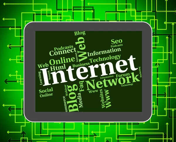 Internet Word indica la World Wide Web y la búsqueda —  Fotos de Stock