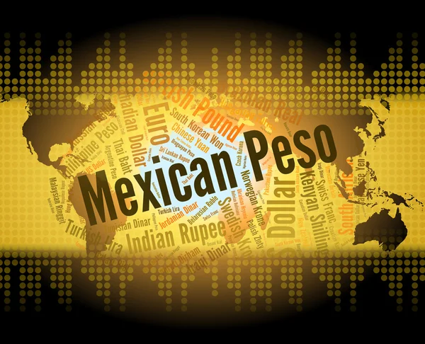 Mexican Peso Represents Worldwide Trading And Coinage — Stock Photo, Image