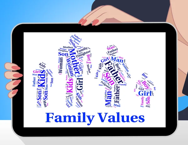 Valores familiares muestran relación de sangre y ética — Foto de Stock