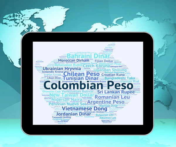 Colombian Peso Represents Foreign Exchange And Currencies — Stock Photo, Image