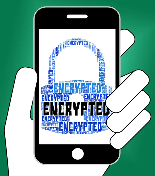 Krypterade ordet betyder kryptering ord och lösenord — Stockfoto