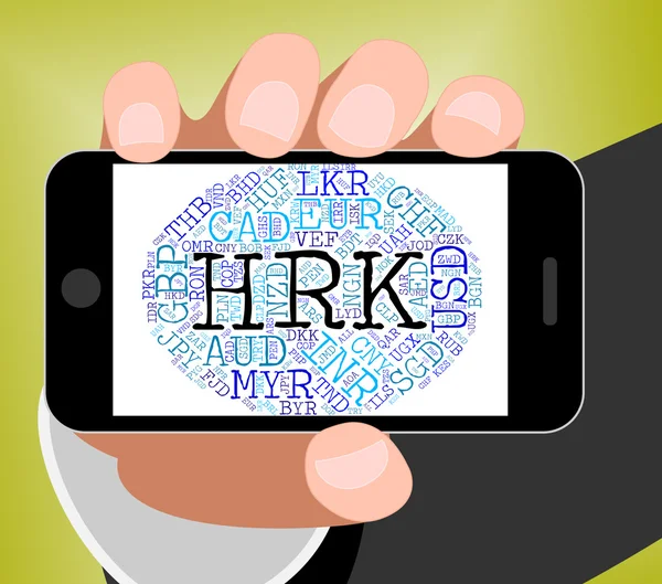 HRK valuta visar Kroatien Kuna och mynt — Stockfoto