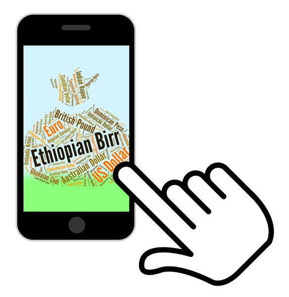 Birr etíope representa cambio de divisas y Birrs — Foto de Stock