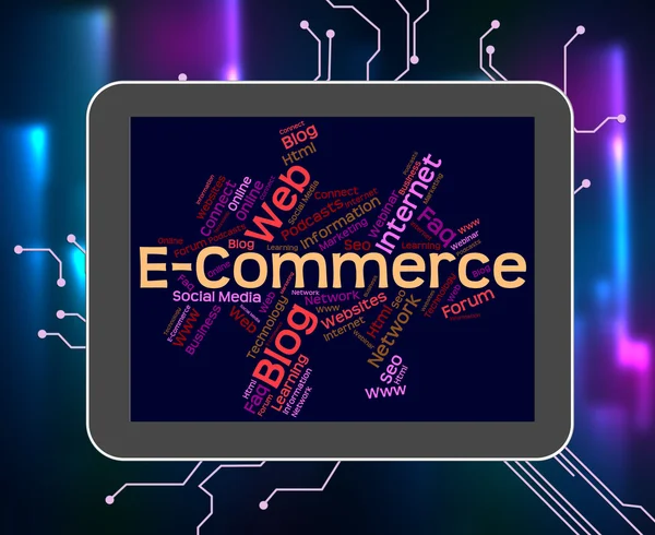 ECommerce Word eszközök eladás kereskedelmi és Online — Stock Fotó