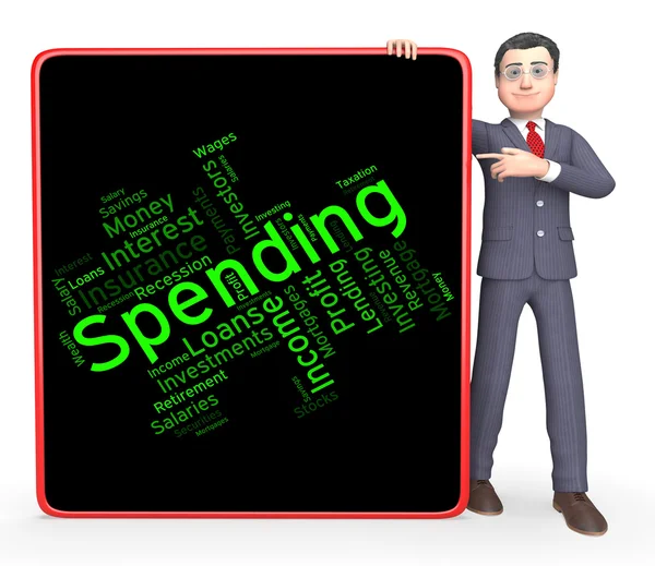 Spending Word Represents Commerce Bought And Purchasing — Stock Photo, Image