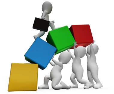 Ampul gösterilen adam düşünün ve 3d render güç