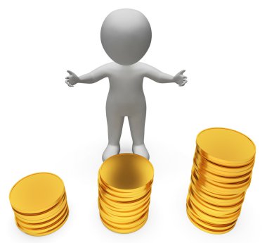 Ampul gösterilen adam düşünün ve 3d render güç