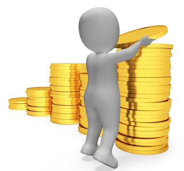 Ampul gösterilen adam düşünün ve 3d render güç