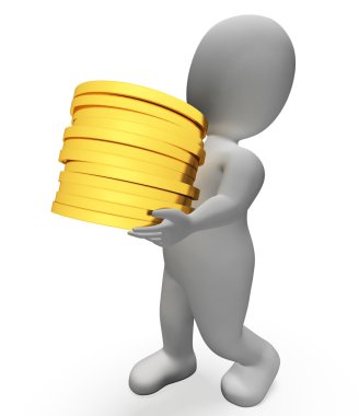 Ampul gösterilen adam düşünün ve 3d render güç