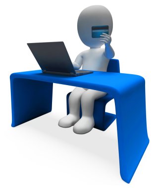Kredi kartı anlamına gelir World Wide Web ve 3d render bankacılık