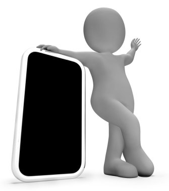 World Wide Web ve boş 3d Rende karakter boşaltmak temsil eder