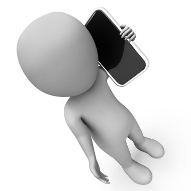 Online arama ses IP ve cep telefonu 3d render üzerinde gösterir