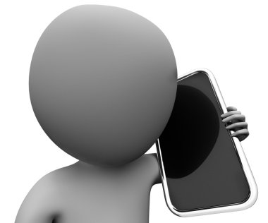 World Wide Web ve cep telefonu 3d Ren karakter arama temsil eder