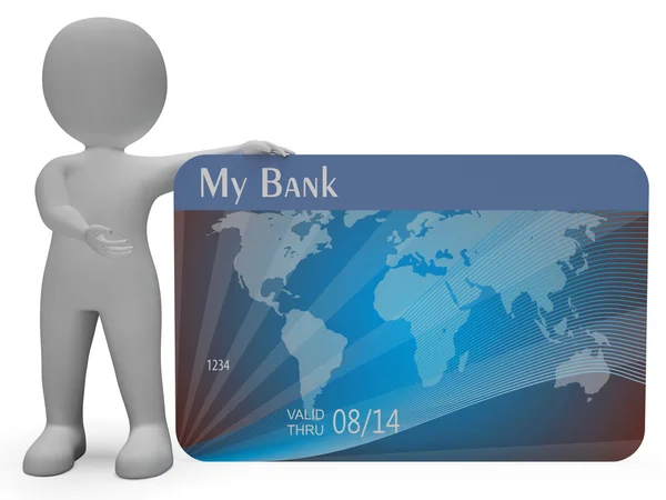 Kreditkarte bedeutet Handelsfinanzierung und Kauf von 3D-Rendering — Stockfoto