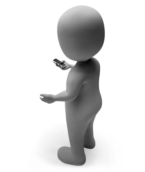 Chamando Personagem Representa Debate Render e Chat 3D Renderização — Fotografia de Stock