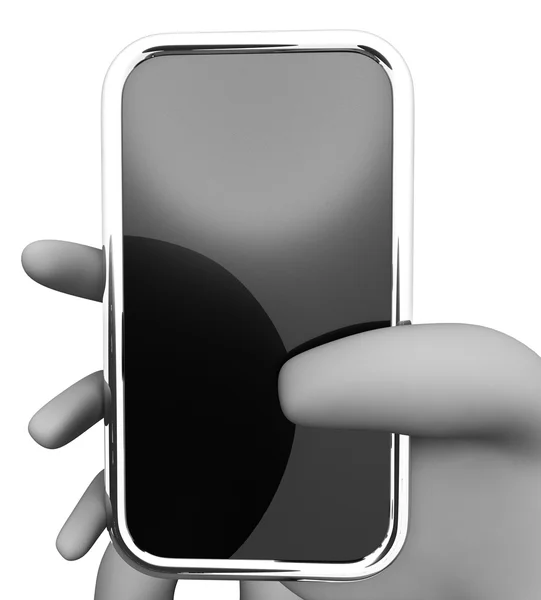 Smartphone on-line representa World Wide Web e Www 3D Rendering — Fotografia de Stock