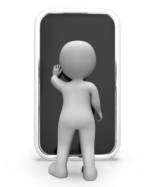 World Wide Web ve Www 3d render Online karakter gösterir