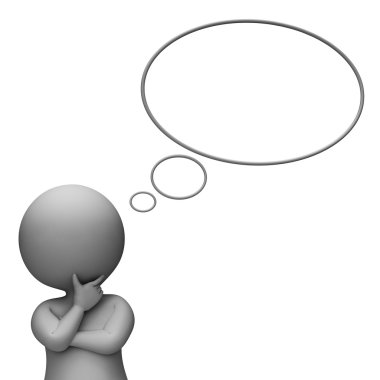 Düşünce Bubble anlamına gelir düşünmek hakkında o ve boş 3d render