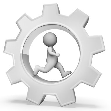 Keşmekeş gösterir sıkı çalışma ve Dişliler 3d render