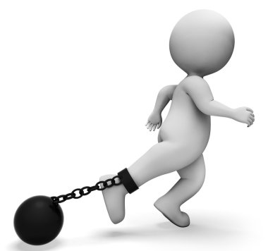 Ball And Chain Represents Held Back And Bound 3d Rendering clipart