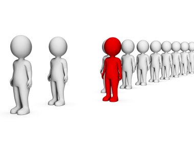 Different Characters Indicates Stand Out And Discrimination 3d R clipart
