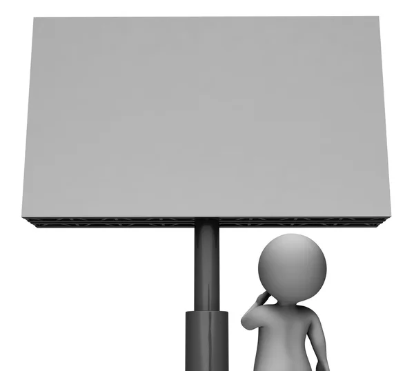 Blank Sign Shows Text Space And Board 3d Rendering — Stock Photo, Image