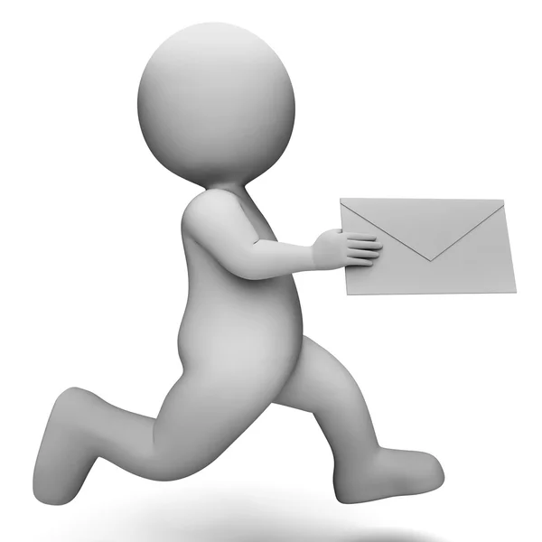 Email Message Represents Communicate Communication And Man 3d Re — Stock Photo, Image