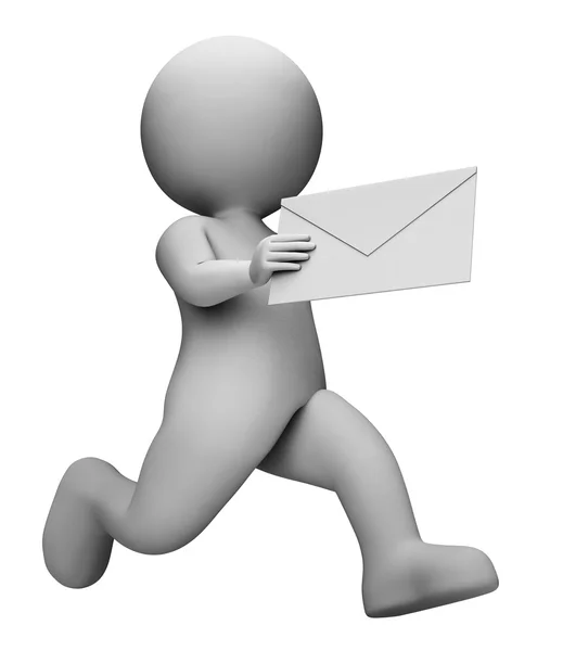 İletişim zarf ve 3d posta iletisi harfini gösterir — Stok fotoğraf