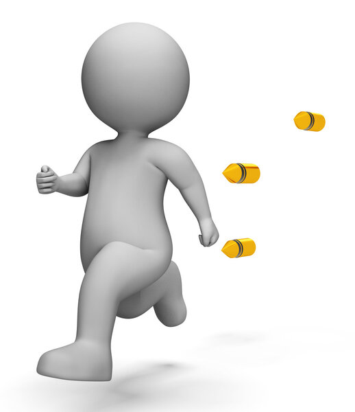 Запуск пуль представляет собой плотное пятно и цель 3D рендеринга
