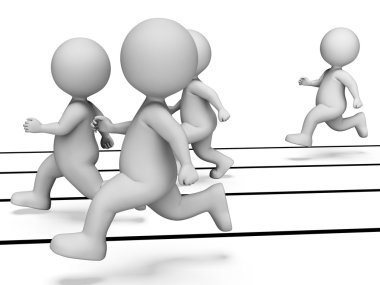 Karakter atletizm Erkekler spor ve aktif 3d Renderin gösterir