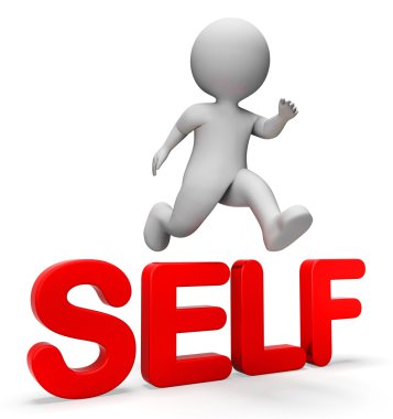 Kendini atlama gösterileri geliştirin güven ve ben 3d render