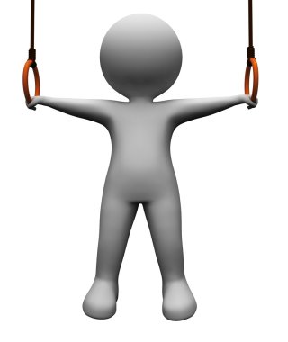 Uyum ve karakter 3d Başlarken egzersiz jimnastik temsil parçalamak