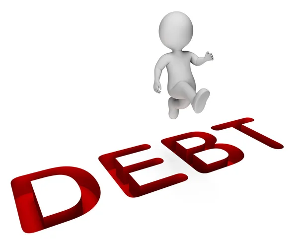 Character Debt Shows Climb Over And Indebtedness 3d Rendering — Stock Photo, Image