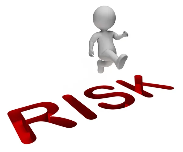 Overcome Risk Indicates Hard Times And Beware 3d Rendering — Stock Photo, Image