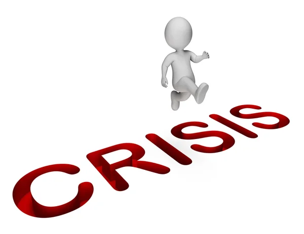 Overcome Crisis Shows Hard Times And Adversity 3d Rendering — Stock Photo, Image