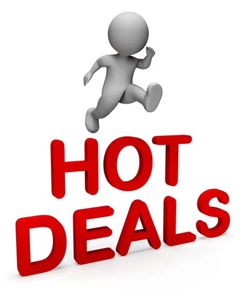 Hot Deals mostra entalhe superior e pechincha 3d renderização — Fotografia de Stock