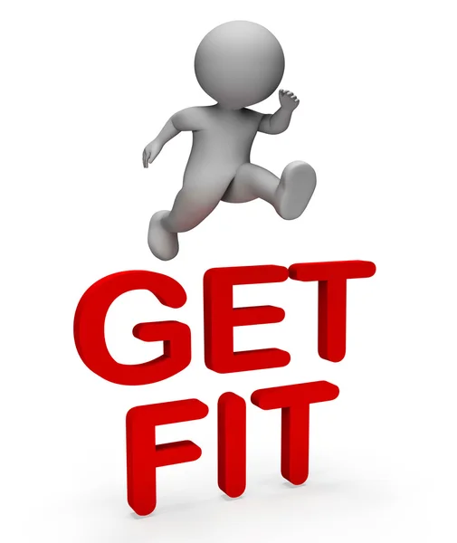 Get Fit Indicates Healthy Lifestyle And Character 3d Rendering — Stock Photo, Image