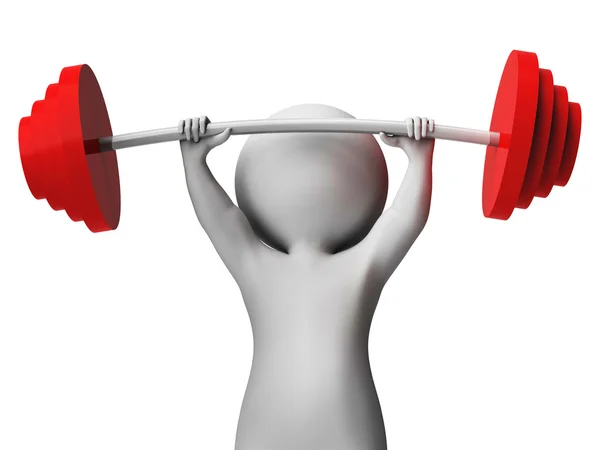 Weight Lifting Represents Workout Equipment And Athletic 3d Rend — Stock Photo, Image