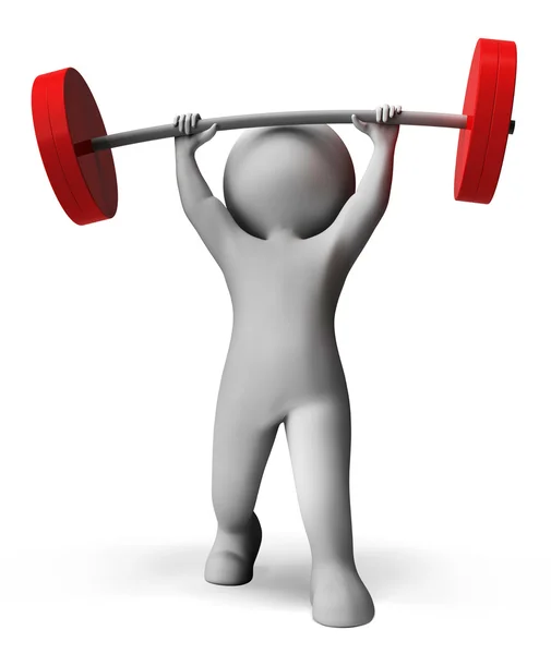 Styrketräning: utrustning som träning och motion 3d-Rendering — Stockfoto