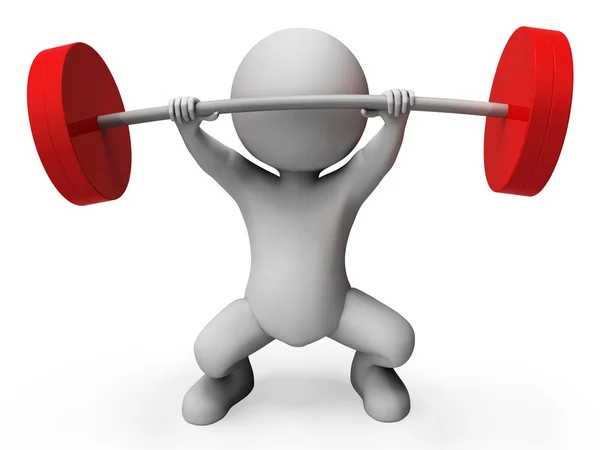 Weight Lifting Represents Bar Bell And Athletic 3d Rendering — Stock Photo, Image